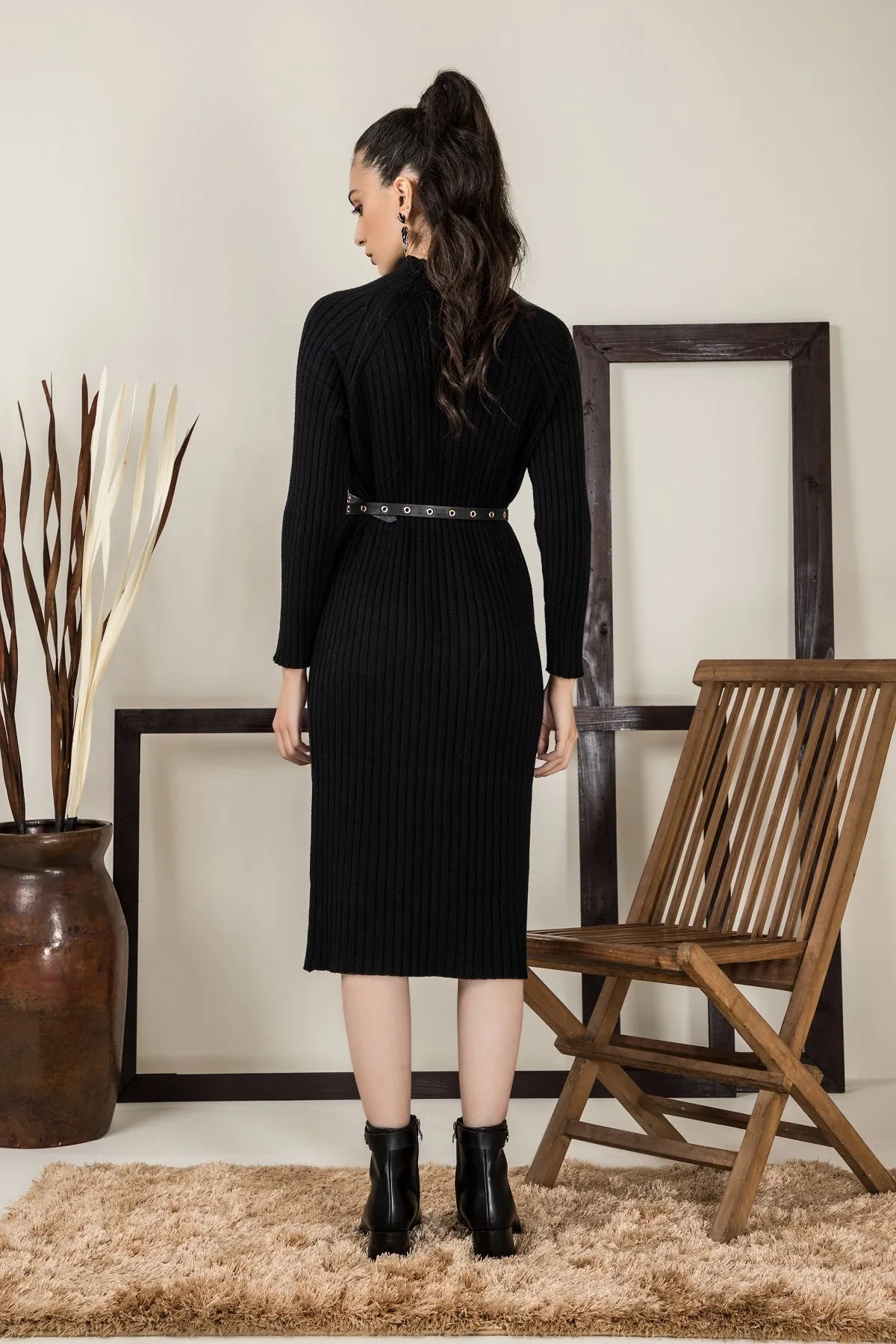 Sofia Sweater Dress Black