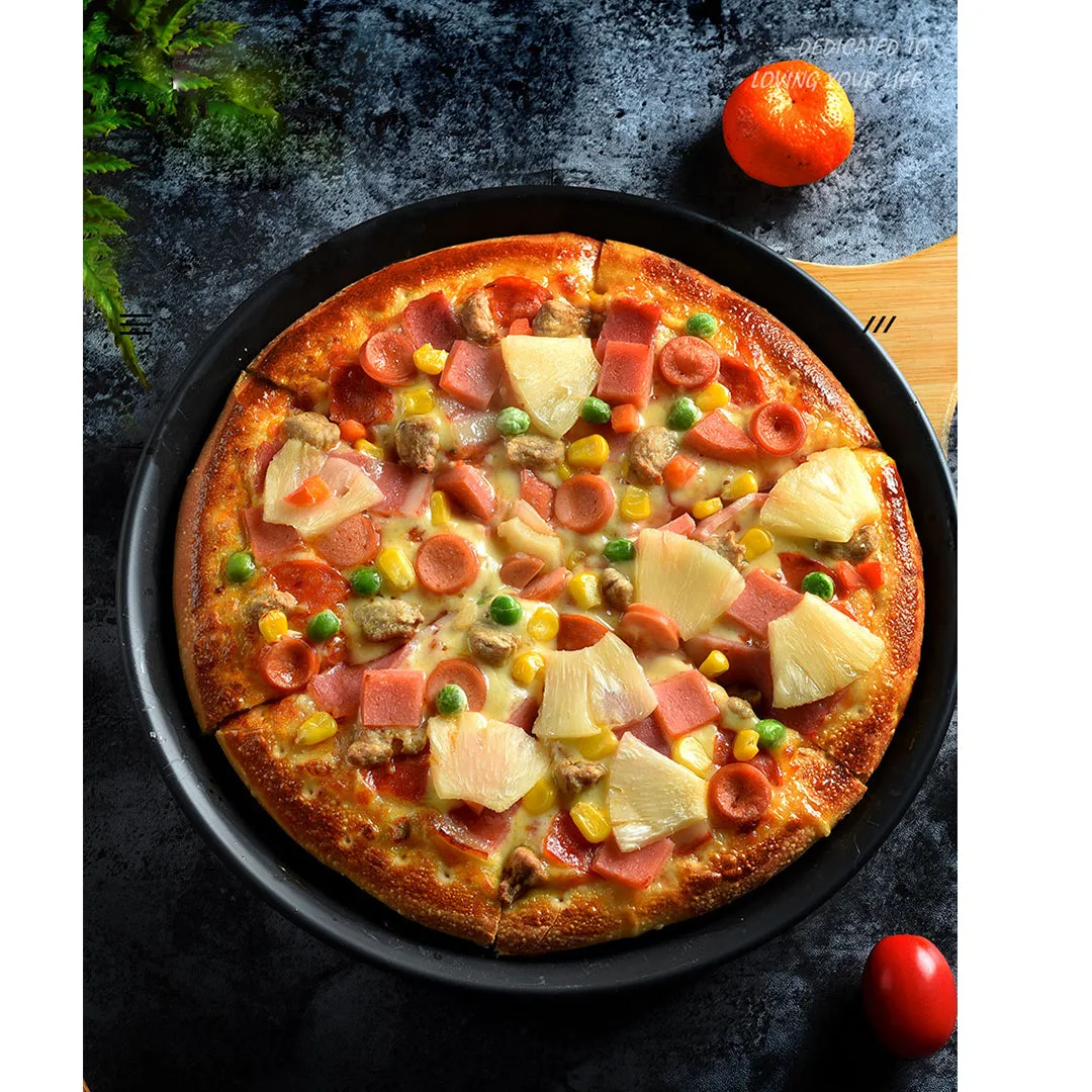 SOGA 10-inch Round Black Steel Non-stick Pizza Tray Oven Baking Plate Pan