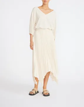 STAPLE THE LABEL - Celine Pleated Midi Skirt Vanilla