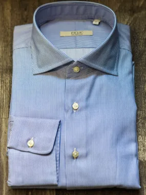 Striped Cotton Dress Shirt - Blue