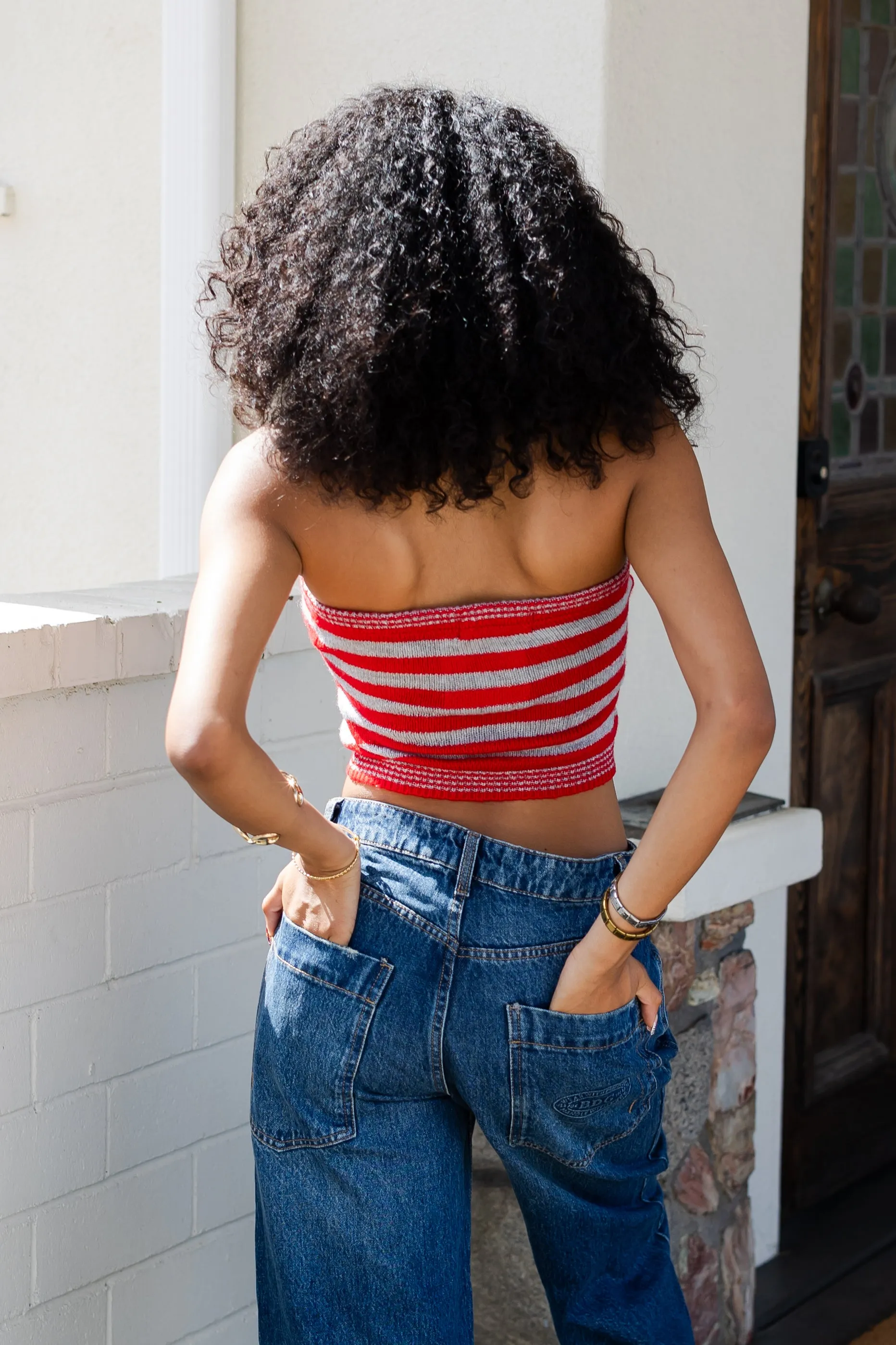 Striped Knit Tube Top