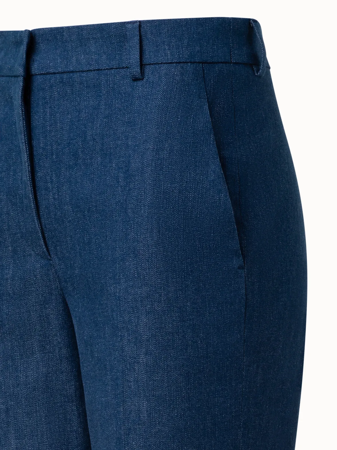 Tapered Pants in Cotton Denim Stretch