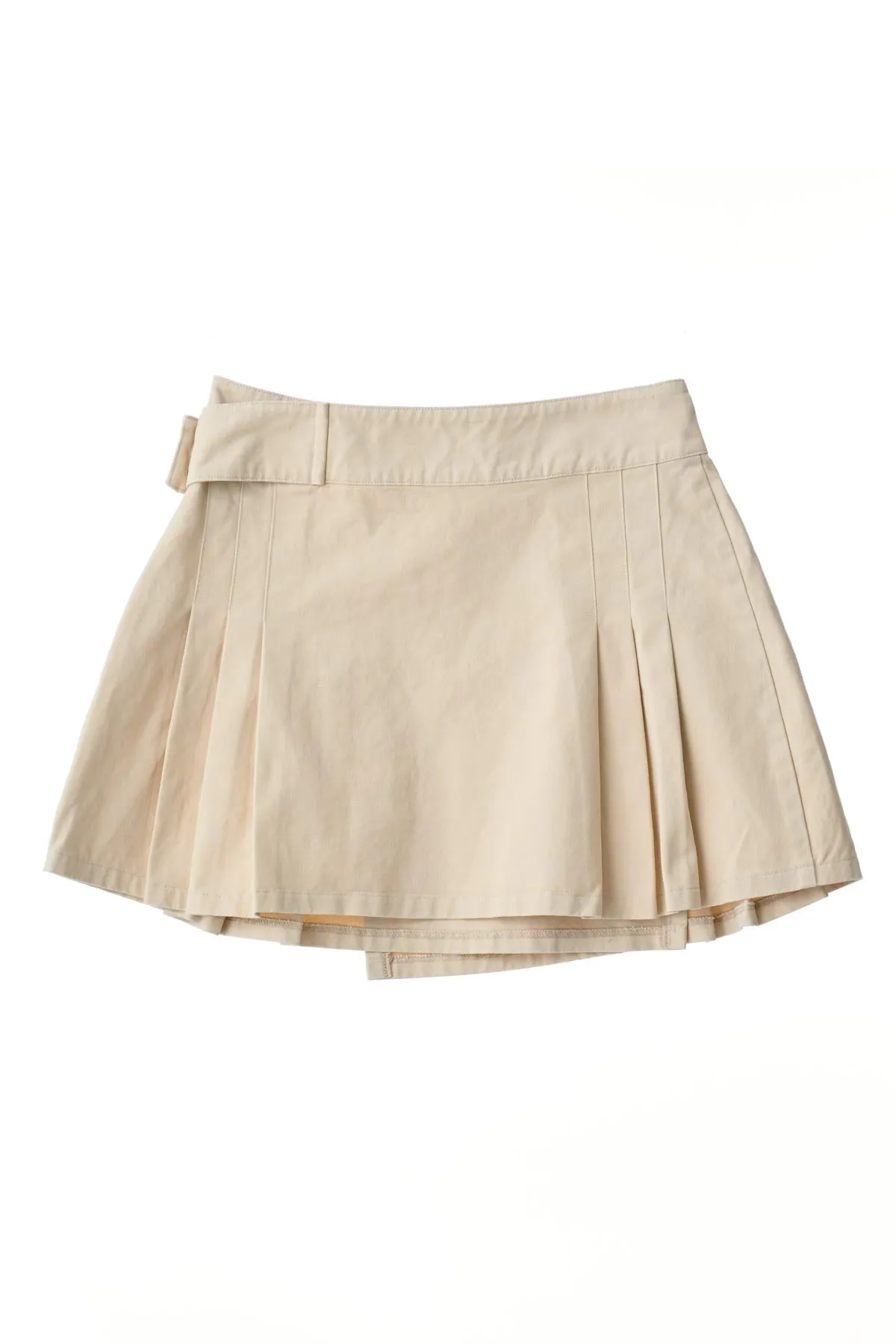 TWILL PLEATED SKIRT - Stone