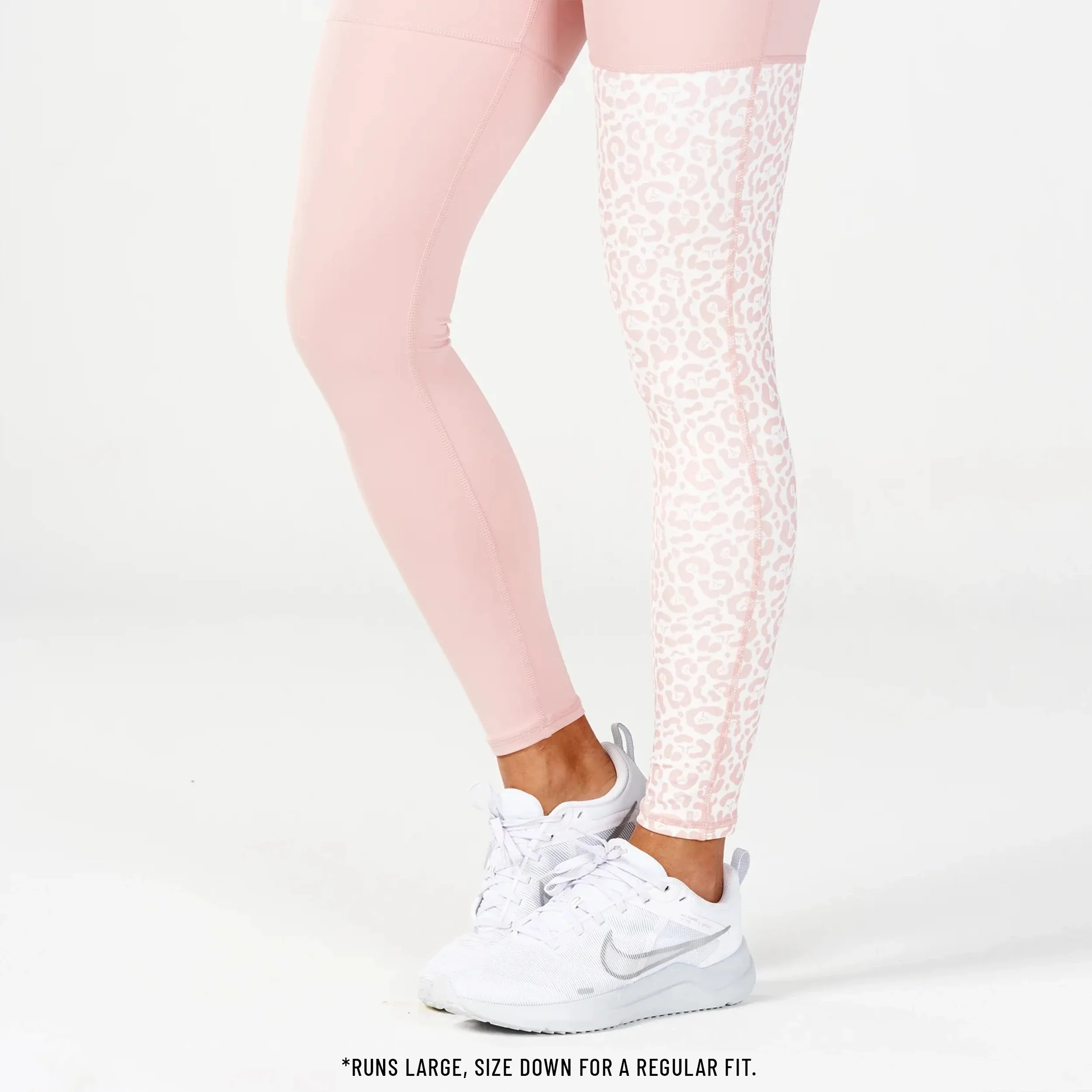 Untamed Colour Block Leggings 27" - Pale Mauve Print