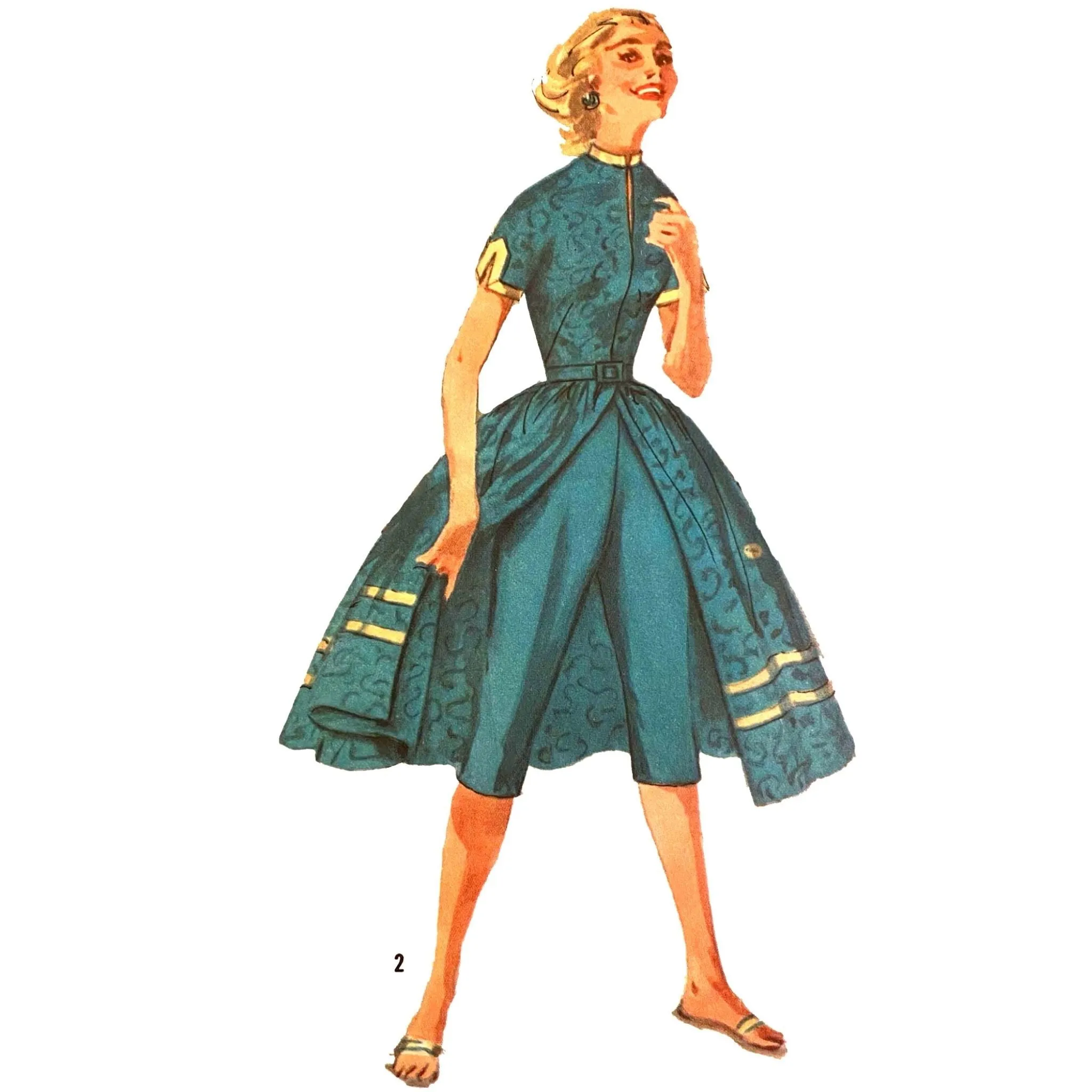 Vintage 1950s Sewing Pattern – Pants, Blouse & Over-skirt Set - Bust 34” (86.4cm)