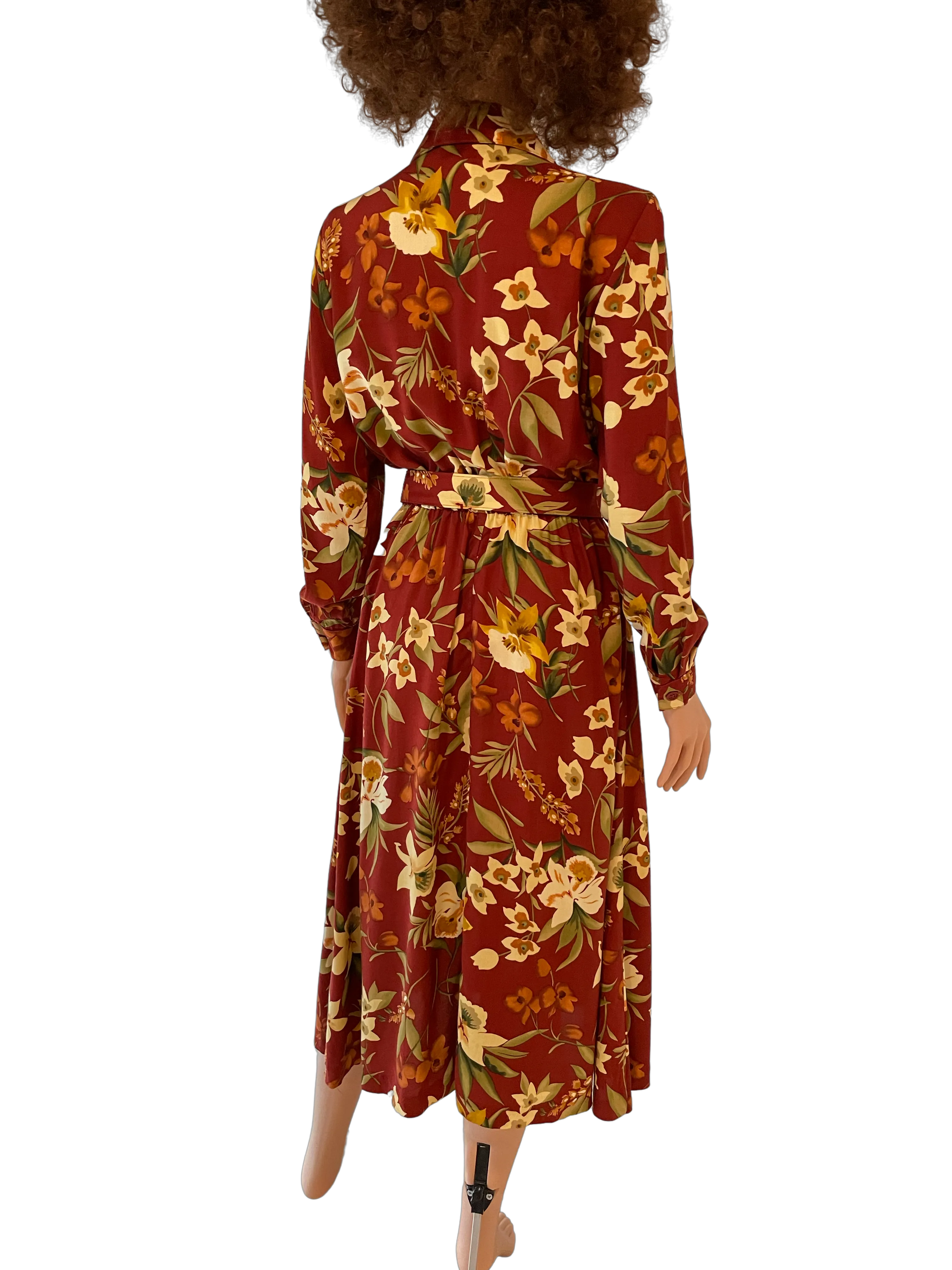 Vintage 1970's Floral Shirt Dress