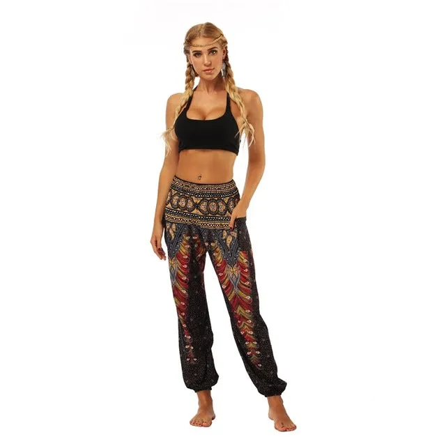 Vintage Printed Casual Boho Beach Summer Pants