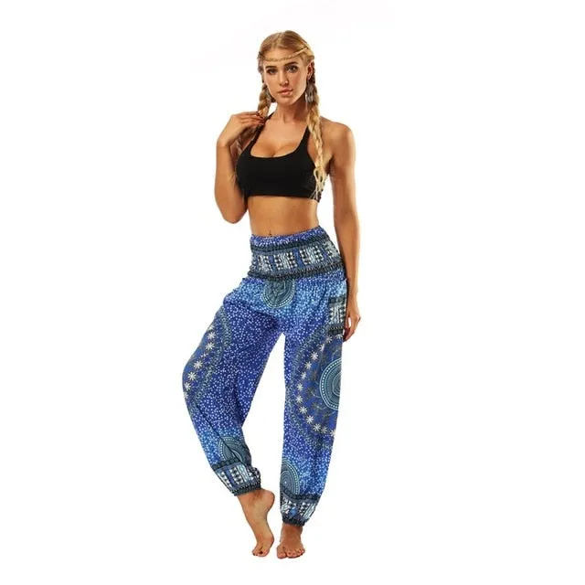 Vintage Printed Casual Boho Beach Summer Pants