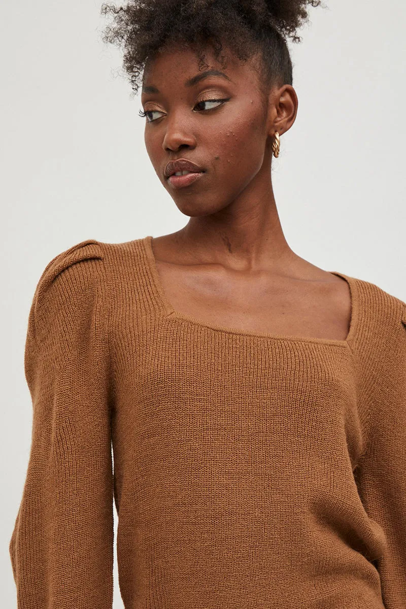 Visee Square Neck Top (Toasted Coconut)