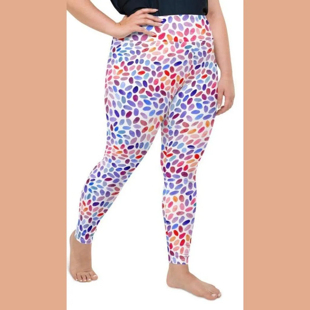 Watercolor Dot Plus Size Leggings