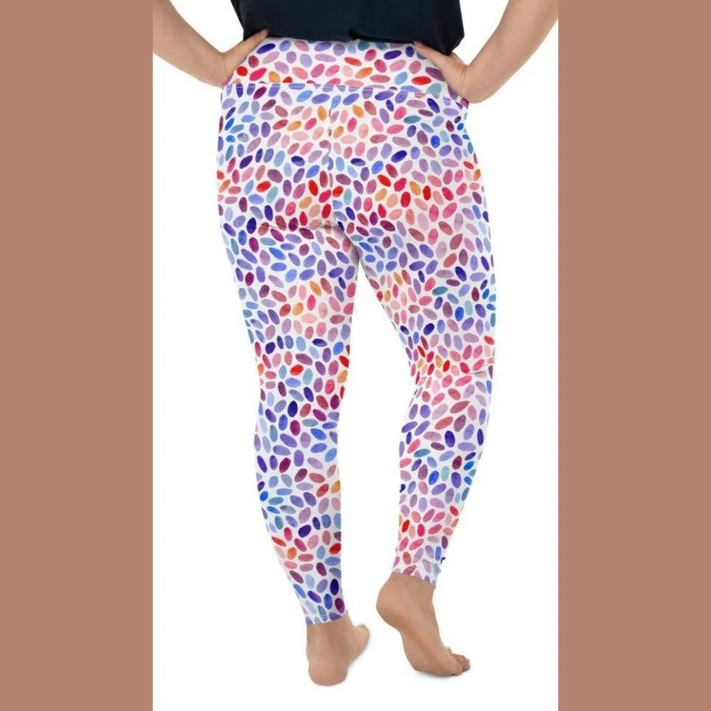 Watercolor Dot Plus Size Leggings