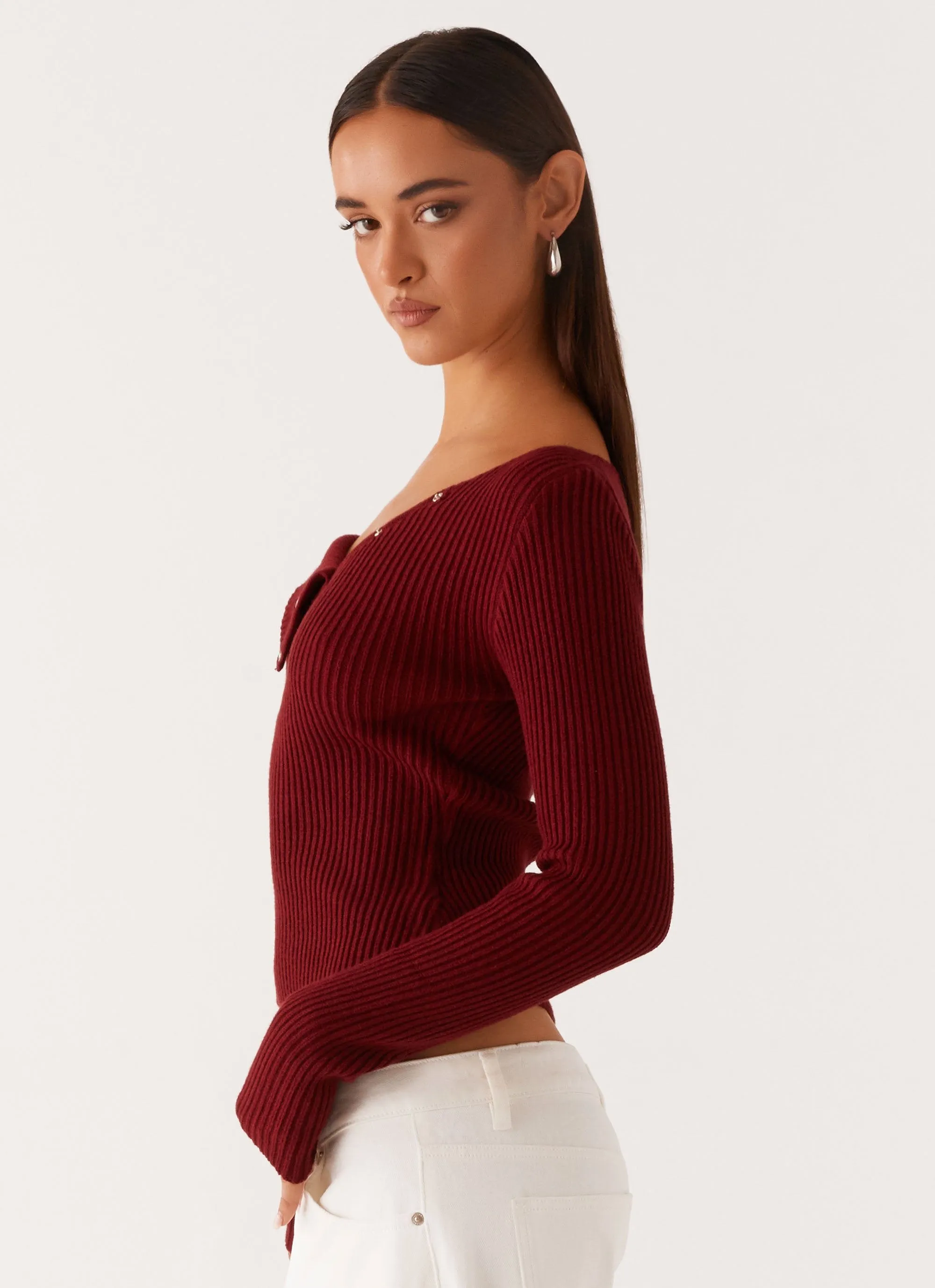 Waverly Knit Top - Maroon