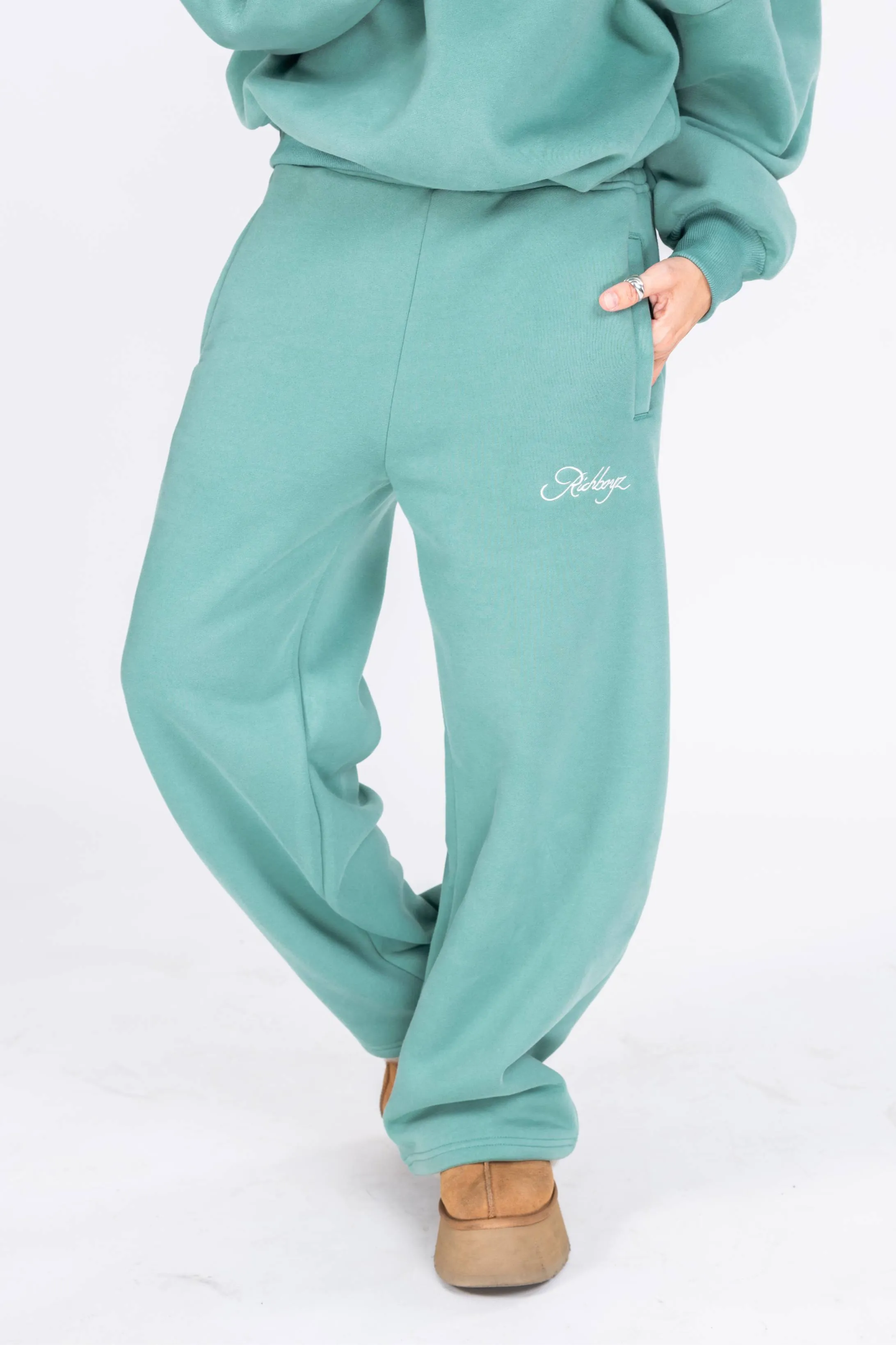 Wide Leg Sweatpants - Jade