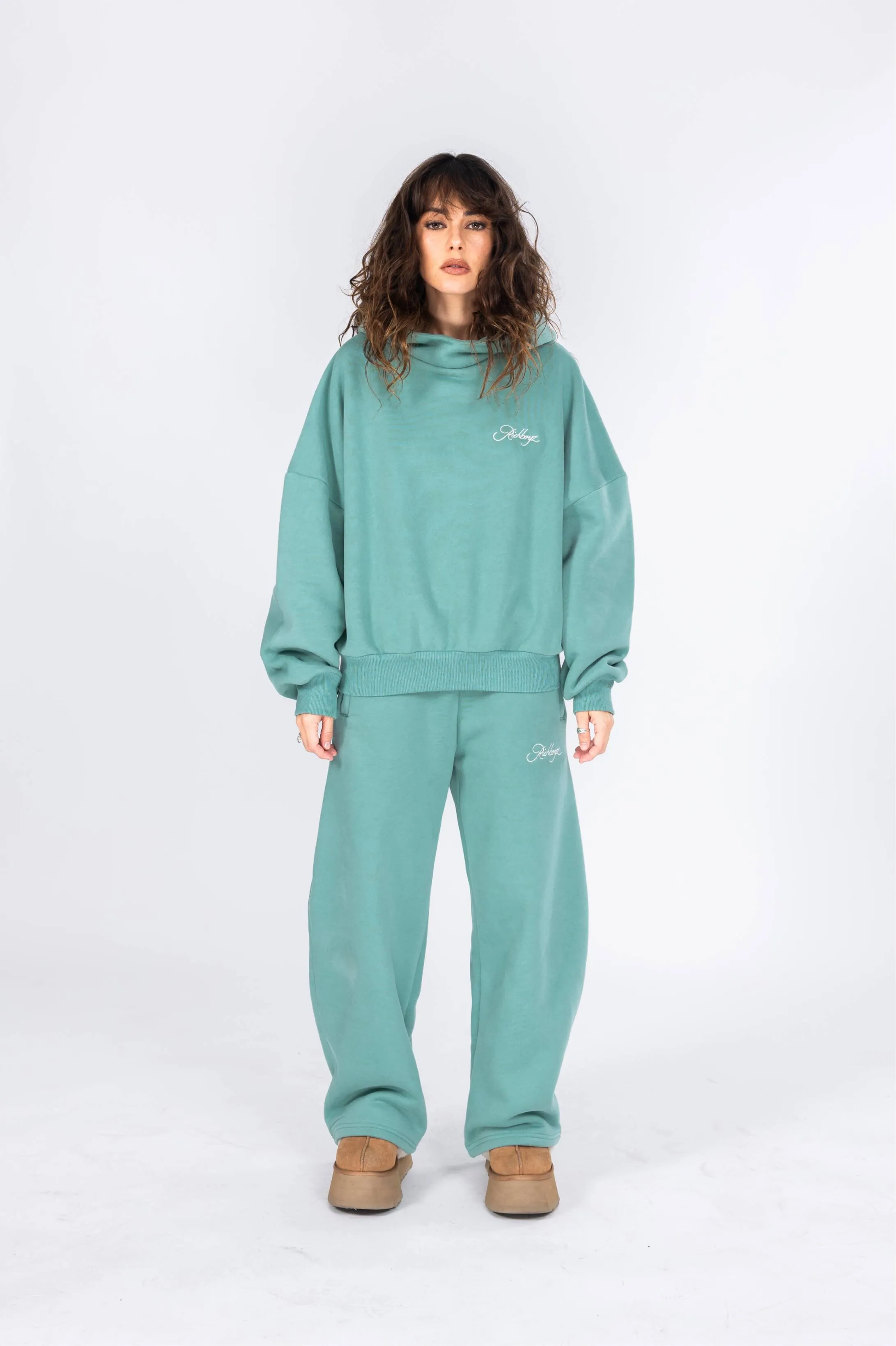 Wide Leg Sweatpants - Jade