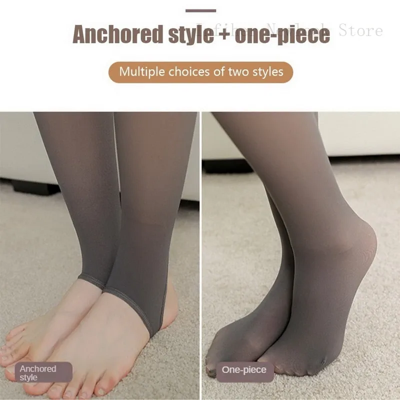 Winter Stocking Warm Fleece Lined Tights Thermal Pants Legging Fake Pantyhose Super Stretch