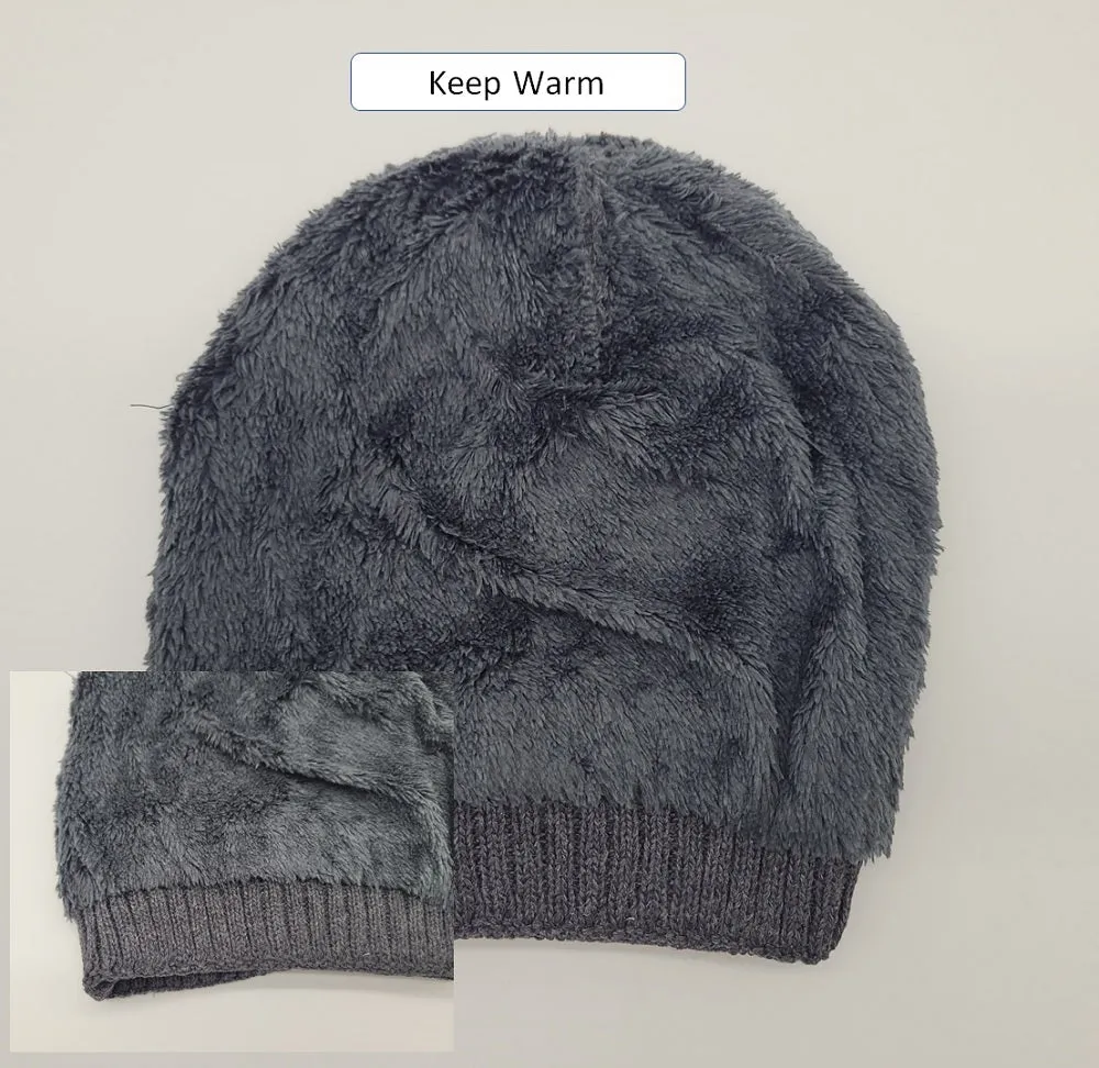 Winter Warm Knitted Beanie and Warm Scarf Set for Women - Grey Color