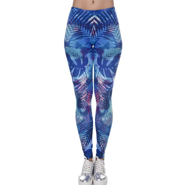 Women Leggings Tropical Leaves