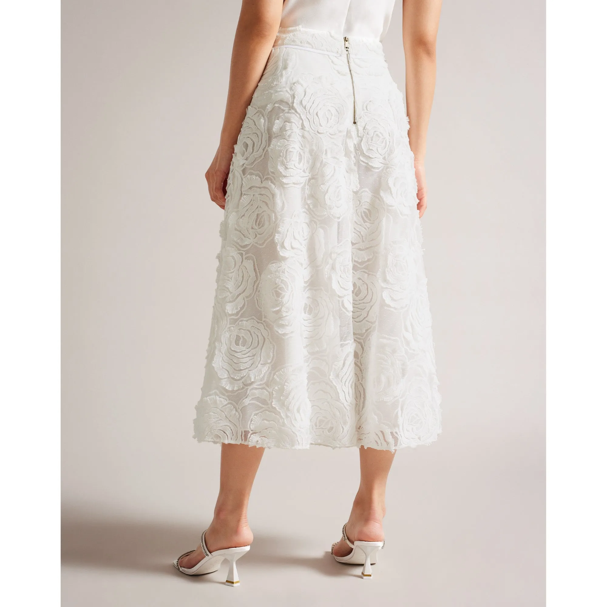 Women Wms-Louelaa-Midi Skirt With Pleats - White