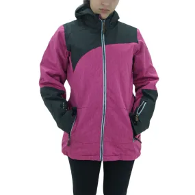 Women's Colorblock Fleece Jacket,Grey/Fuchsia