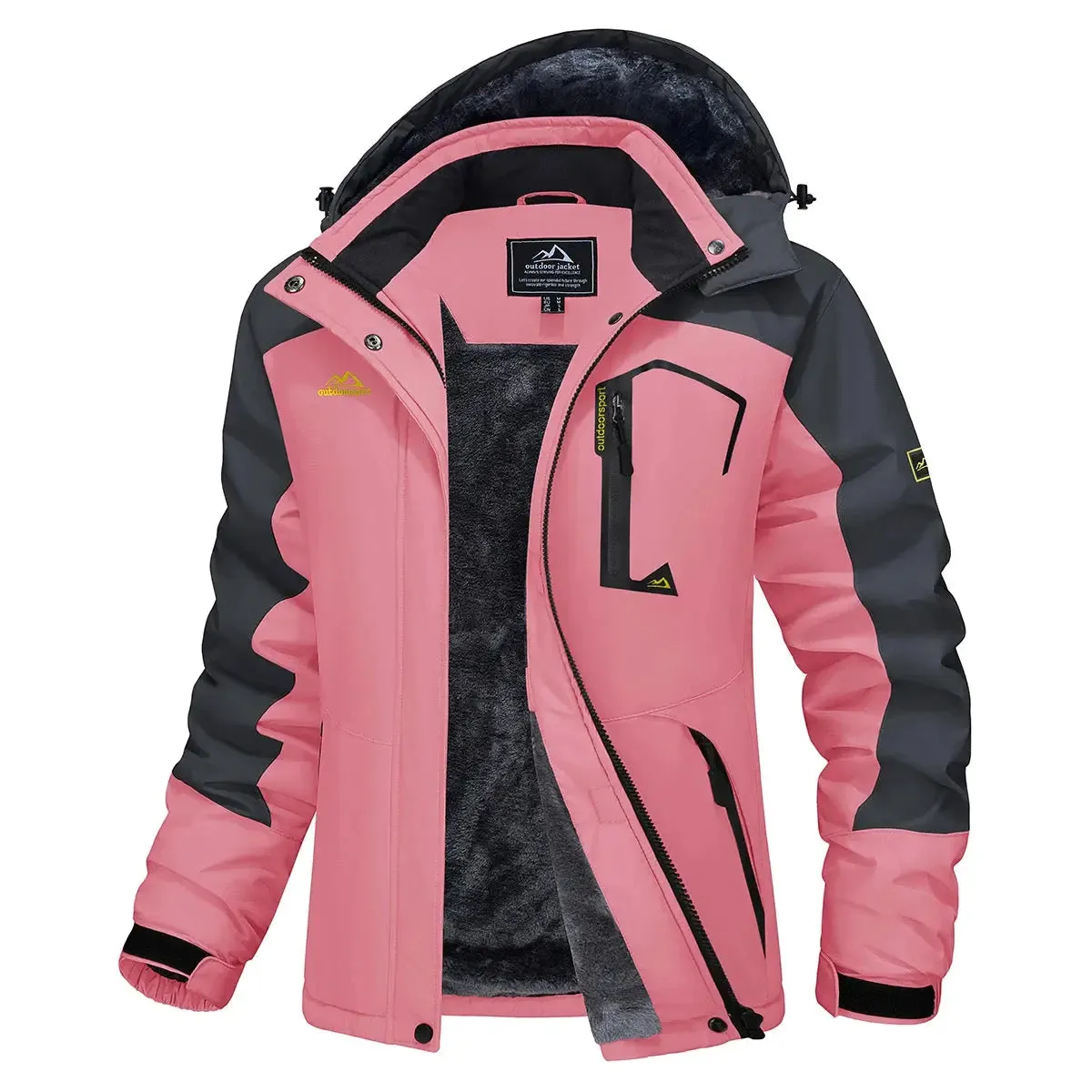 Womens Ski Jacket – Warm Fleece Parka, Windproof Snowproof Coat