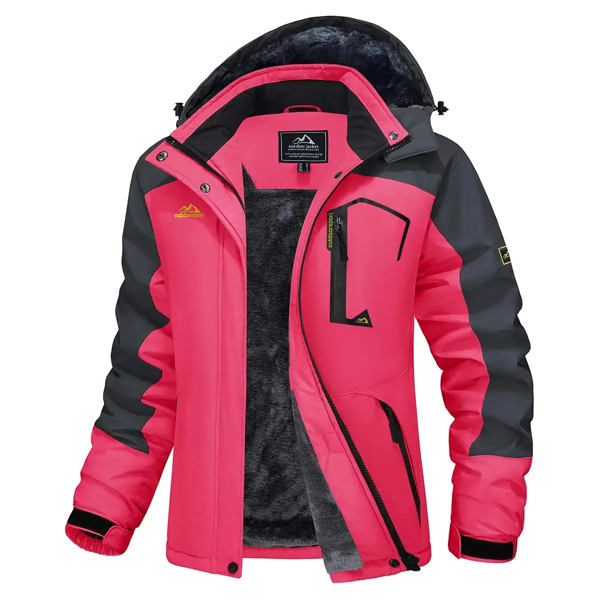 Womens Ski Jacket – Warm Fleece Parka, Windproof Snowproof Coat