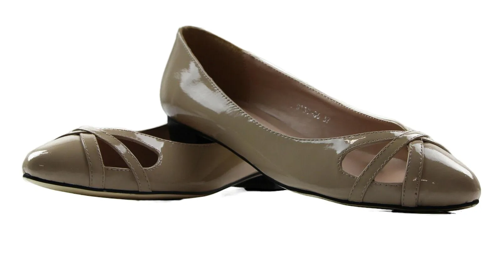 Womens Zasel Doris Beige Leather Flats Work Dress Casual Shoes