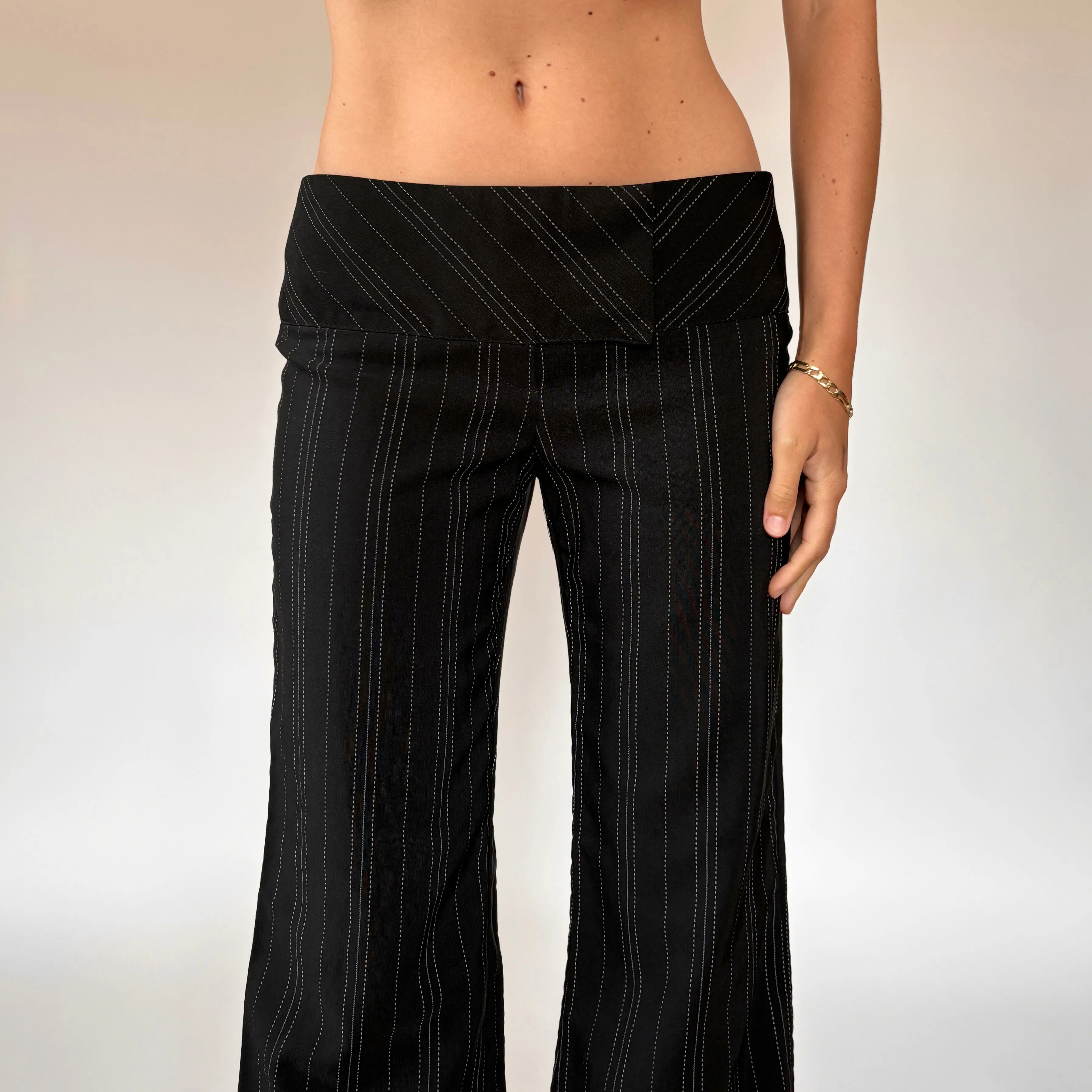 Y2K Corpcore Pinstripe Trousers (S)