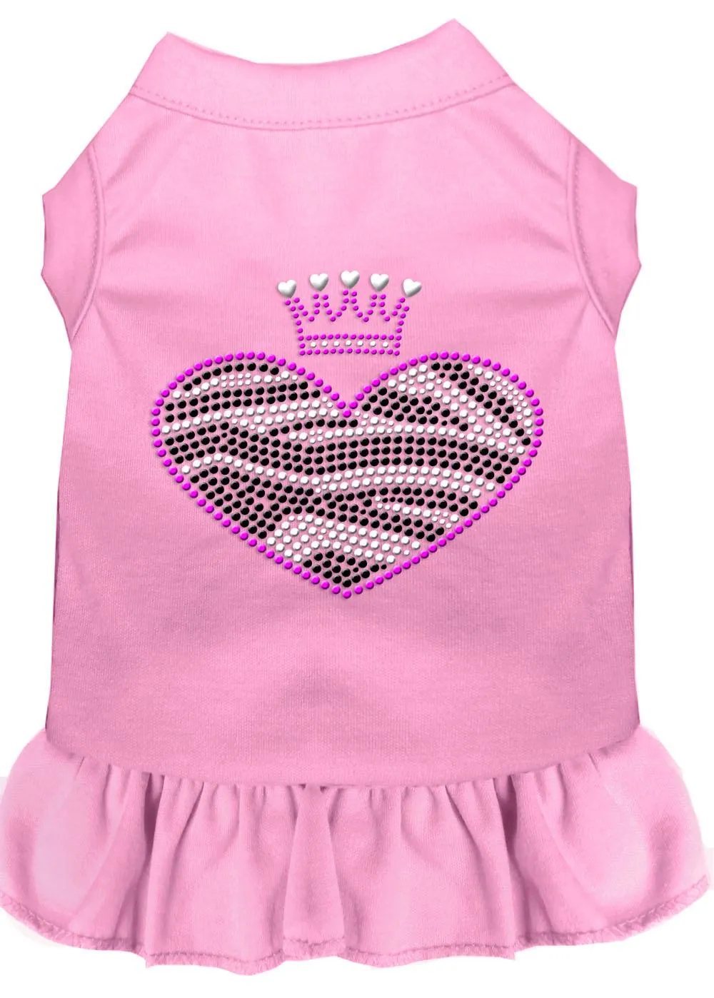 Zebra Heart Rhinestone Dress Light Pink 4x (22)